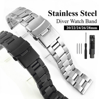 Dây đeo đồng hồ Diver cỡ lớn Dây đeo đồng hồ bằng thép không gỉ nguyên khối cho SEIKO 5 Diver 20 / 22 / 24 / 26 / 28mm Dây đeo đồng hồ cho nam Vòng tay