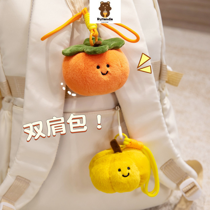 Rytanda Cà Chua Plushie Móc Khóa Trái Cây Rau Móc Chìa Khóa Chanh Chuối Mô Phỏng Dễ Thương Hồng Bí Ngô Lê Đỏ Táo Quà Tặng Sinh Nhật Cho Trẻ Em Mặt Dây Chuyền Mềm Trang Trí Ba Lô
