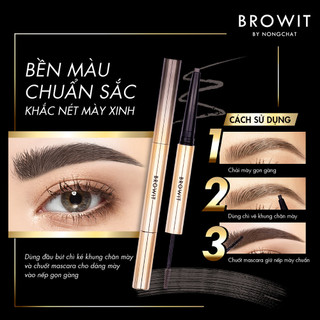 Chì kẻ mày và mascara 2 trong 1 Browit Ultra Fine Dou Eyebrow Pencil & Mascara