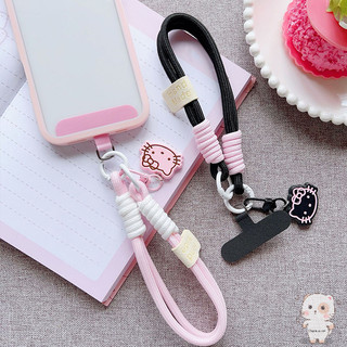 【Chamvn】Dây đeo điện thoại Mặt dây chuyền hình KT mèo 3D thời trang đa năng ngắn dệt