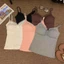 IAPPORTUNIA Ren Viền Vest, Áo Cổ Chữ V Phía Trước Nút Ngắn, Thời Trang Có Miếng Lót Ngực Slim Fit Không Tay Top Nữ