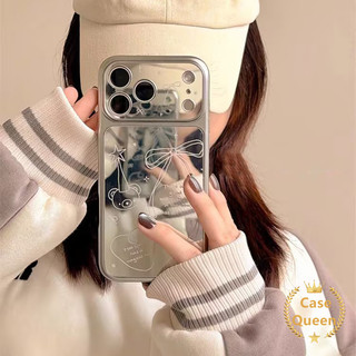 Vỏ gương trang điểm hình gấu dễ thương đơn giản tương thích cho IPhone XR 17 16 12 11 15 14 13 Pro Max Air X XS Max 16 14 15 Plus Vỏ mới sáng tạo hợp thời trang