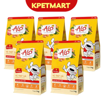 <5kg> Combo 5 Gói Thức Ăn Cho Chó Mọi Độ Tuổi ALO DOG Túi 1kg (5 x1kg) - Thức Ăn Hạt Cho Chó - KPETMART