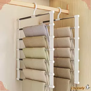 Kẹp quần CHEESELY, Móc treo quần bằng thép không gỉ 4 / 6 lớp, Móc treo tiết kiệm không gian có thể gập lại bền bỉ