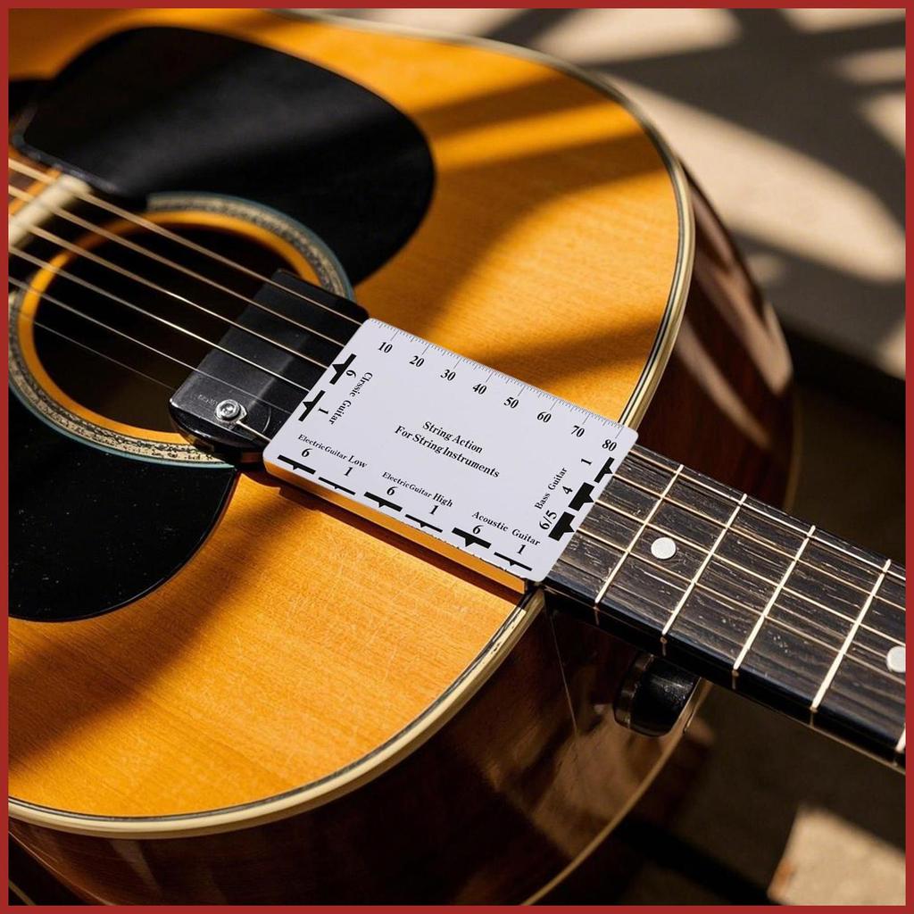 Thước Đàn Guitar Di Động Thước Hành Động Cho Dây Đo Chiều Cao Công Cụ Luthier Sửa Chữa Bass Phụ Kiện Thiết Lập koapavn