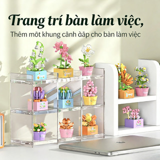 Đồ Chơi Lắp Ráp Cây Hoa Và Sen đá Mini,Set 12 Món,Lắp Ráp Dễ Dàng,Quà Tặng đồ Chơi Phát Triển Trí Tuệ Cho Trẻ Em