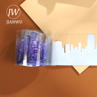 JIANWU 60mm * 5m Vintage Màu Tím Xây Dựng Phong Cảnh Chất Liệu Cắt Băng Thêu Sò PET Sáng Tạo DIY Tạp Chí Văn Phòng Phẩm