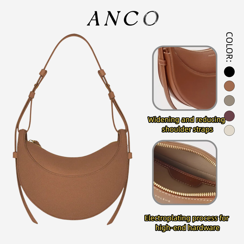 ANCO 2026 Túi da thật mới Túi lưỡi bằng da Saddle Bag Thiết kế vai kiểu Paris Túi nách Messenger cho phụ nữ