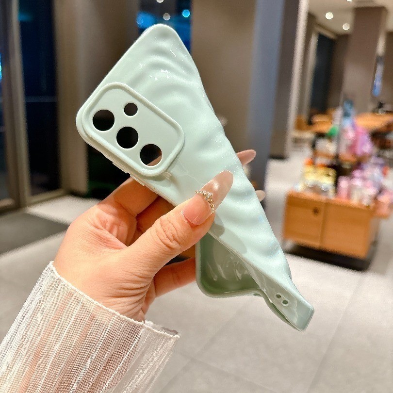 Ốp điện thoại mềm họa tiết sóng màu hồng gợn sóng cổ điển cho OPPO A57 A77 A77S A58 A60 A74 A95 A7 AX7 A5S AX5S A12 A93 Reno 4F 4 6 Lite F17 Pro F19 F19S Vỏ chống sốc