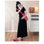 Trang phục bà bầu mùa hè Slimer Look Hot Mom Váy dệt kim thời trang