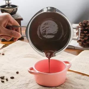 TRTR Thép Không Gỉ Sáp Nến Nóng Chảy Nồi Nồi Có Tay Cầm Chịu Nhiệt Để Làm Sôcôla Kẹo Và Nến Làm Tiếp Liệu VN