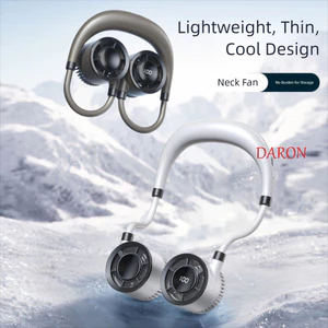 Quạt treo cổ DARON, Quạt di động có thể gập lại siêu yên tĩnh gió mạnh, Máy điều hòa cá nhân An toàn đa chức năng 4 tốc độ Quạt rảnh tay có thể điều chỉnh Đi bộ đường dài
