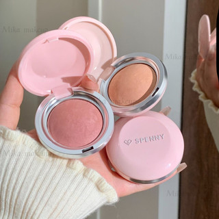 Spenny Phấn má hồng dạng nướng Bột phấn má hồng Soft Mist Trà mơ Bột đậu Bột co lại và giãn màu để làm sáng màu tự nhiên