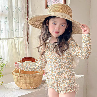 Hàng sẵn Bộ đồ bơi trẻ em phong cách mới Kem chống nắng dài tay cho bé gái Đồ bơi một mảnh khô nhanh Đồ bơi cho bé cao cấp