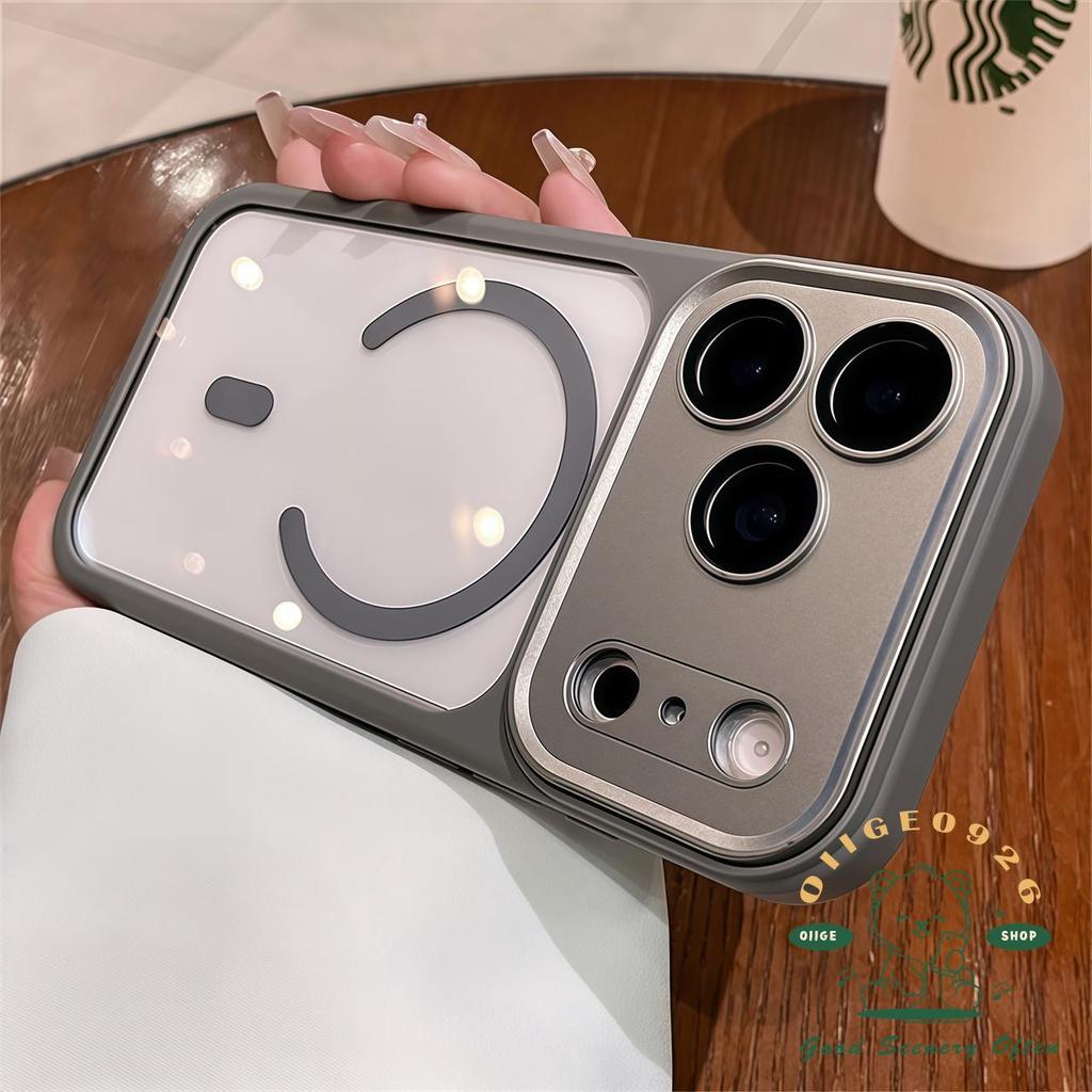 【 Ốp lưng iPhone17 】 Ốp điện thoại acrylic từ tính chống rơi iPhone17 Pro Max 16 15 14 13 12 cho vỏ iPhone Vỏ mềm silicon TPU chống sốc