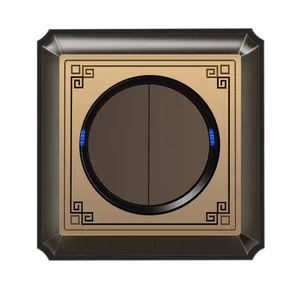 Mới Phong Cách Trung Quốc Công Tắc Ổ Cắm Retro Đồng Kim Loại Bảng Điều Khiển Điểm Báo Chí Bảng Điều Khiển Với Đèn led Cổ Phong Cách Trung Hoa Một Mở 26.3.26