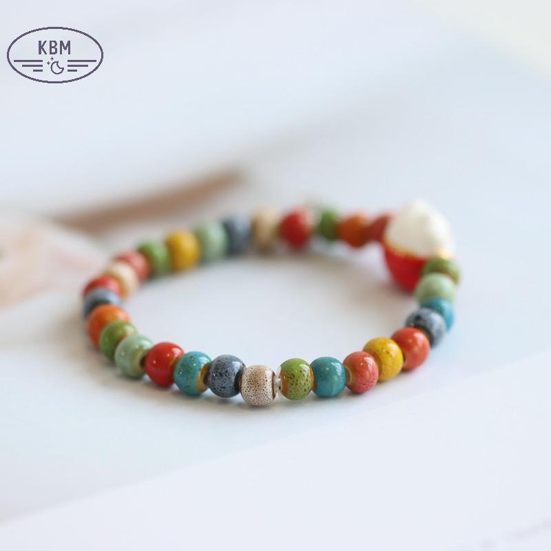 KBM Thời Trang Dễ Thương Gốm Sứ Luy Mèo Vòng Tay Cho Bé Gái Có Thể Điều Chỉnh Nhiều Màu Sắc Đính Hạt Vòng Tay Mèo Mặt Dây Chuyền Dễ Thương Quyến Rũ Vòng Tay Trang Sức FSSG
