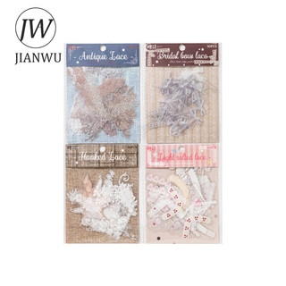 JIANWU Ren Nhật Ký Bộ Sưu Tập Series Vintage Hoa Thắt Nơ Phong Cảnh Chất Liệu Cắt Dán PET Sáng Tạo Tạp Chí Văn Phòng Phẩm