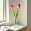 1 Thân hoa Tulip 3D nhân tạo Cây hoa Tulip giả thực tế Trang trí bình hoa cho vòng hoa thủ công DIY Trang trí ngày lễ tại nhà