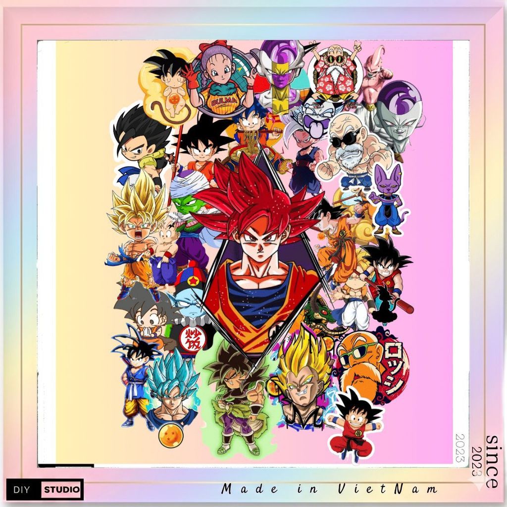 [Set 100 Cái] Sticker anime Dragon Ball, sticker dragon ball, sticker trang trí điện thoại,laptop