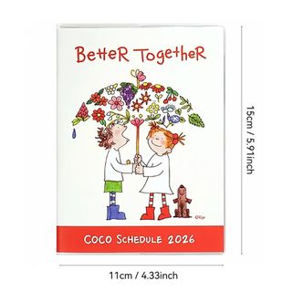 RISEDOT 2026 Planner, Sách chương trình nghị sự trang bên trong màu sắc Coco Girl, Quà tặng DIY với lịch Hẹn Sách Đồ dùng học tập