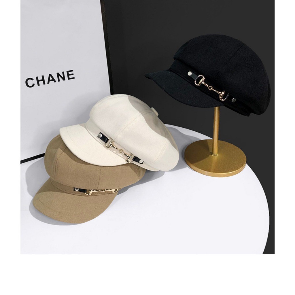 Mũ Beret Phong Cách Retro Nhật Bản Xích Ngang Cao Cấp 2025