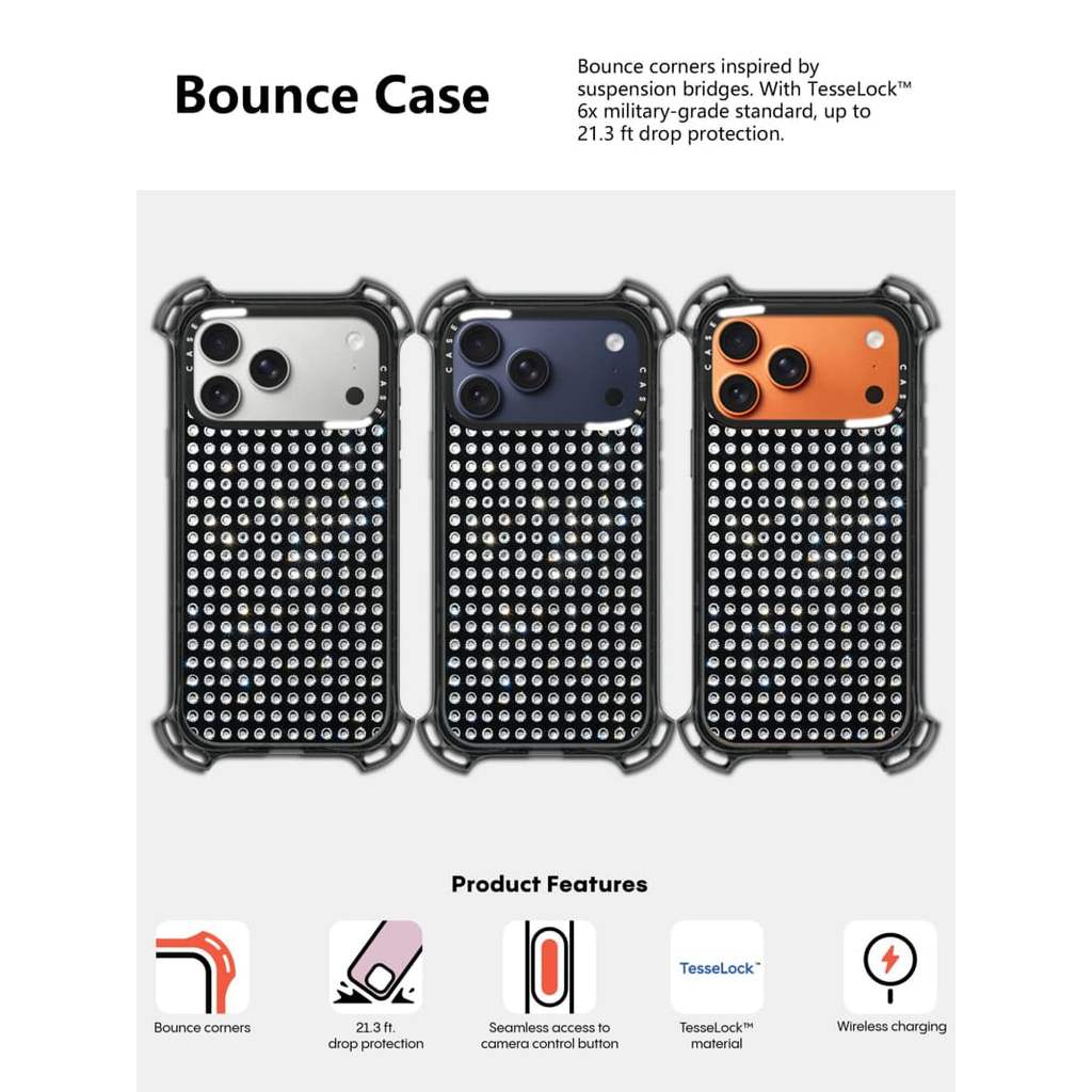 CASECASE X Vỏ Kim Cương Hút Từ Tính Mặt Sau Acrylic Cứng Cho Apple IPhone 14 / 15 / 16 / 17 Pro Max Với Bao Bì Cao Cấp