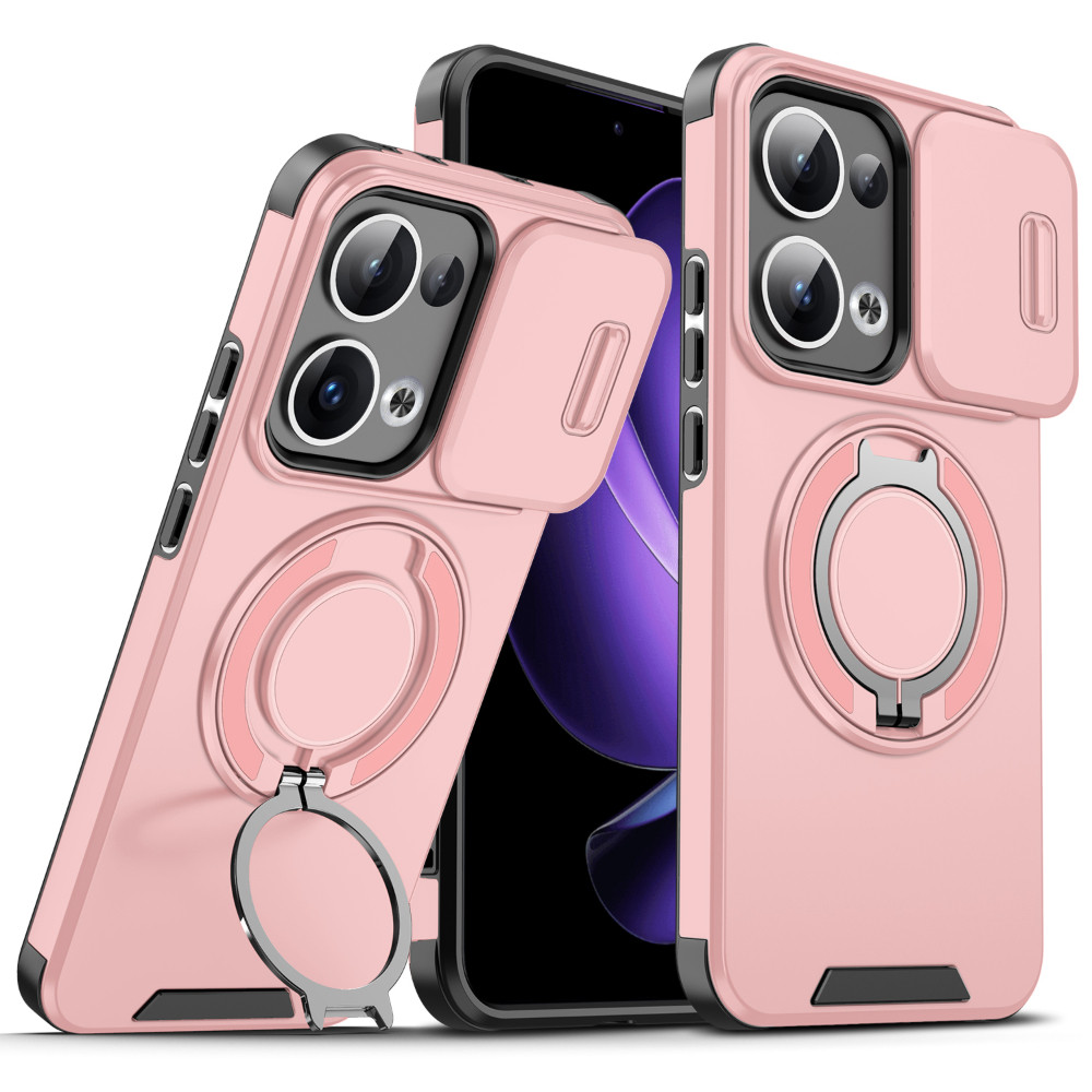 PC + TPU Trượt Ống Kính Cửa Sổ Xoay Từ Đứng Ốp Lưng Điện Thoại Oppo Reno 14 13 Pro 14F 13F A80 A60 A40 A5X A5 Pro A3X A3 5G 4G Chống Sốc Chống Bụi