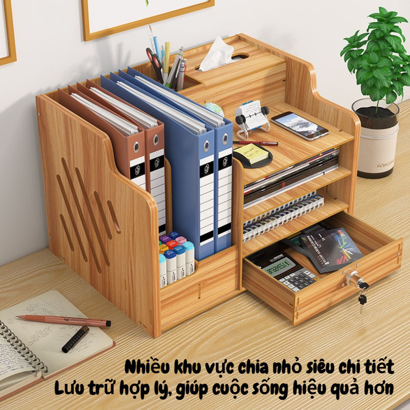 Kệ Đựng Hồ Sơ Khay Đựng Tài Liệu Giá Sách Để Bàn, Hộp đựng bàn làm việc đa tầng, Nhiều màu tùy chọn