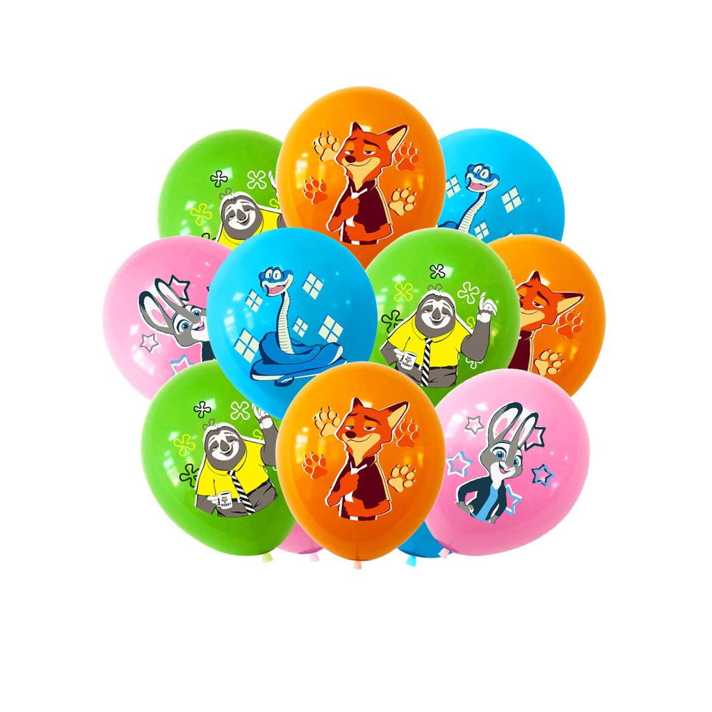 ST2 Zootopia 2 JUDY NICK trẻ em trang trí tiệc sinh nhật biểu ngữ bánh topper bóng bay bộ cung cấp TS2