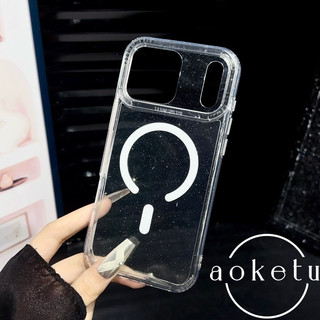 Ốp điện thoại trong suốt từ tính lấp lánh 2 trong 1 sang trọng phù hợp cho iPhone 13 14 15 16 17 Pro Max khung chữ cái bao gồm tất cả vỏ silicon chống rơi