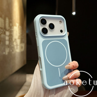 Ốp điện thoại màu xanh huỳnh quang từ tính silicon lỏng hai tông màu phù hợp cho iPhone 13 14 15 16 17 Pro max lỗ lớn bao gồm vỏ silicon mờ chống rơi
