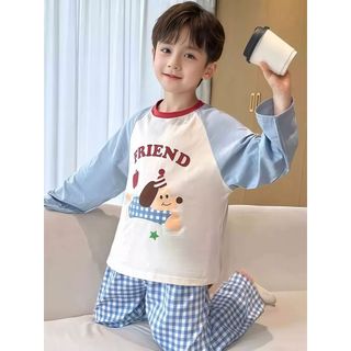 (6m-15Yrs) Trẻ Em Internet Bộ Đồ Ngủ Nổi Tiếng In Hình Hoạt Hình Dài Tay Quần Áo Mùa Thu Loungewear Bé Trai Bé Gái Quần Áo Nhà