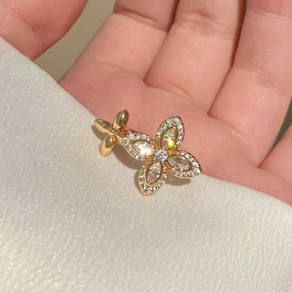 Châu Âu Mỹ ins Phong Cách Mới Zircon Hoa Mở Nhẫn Nữ