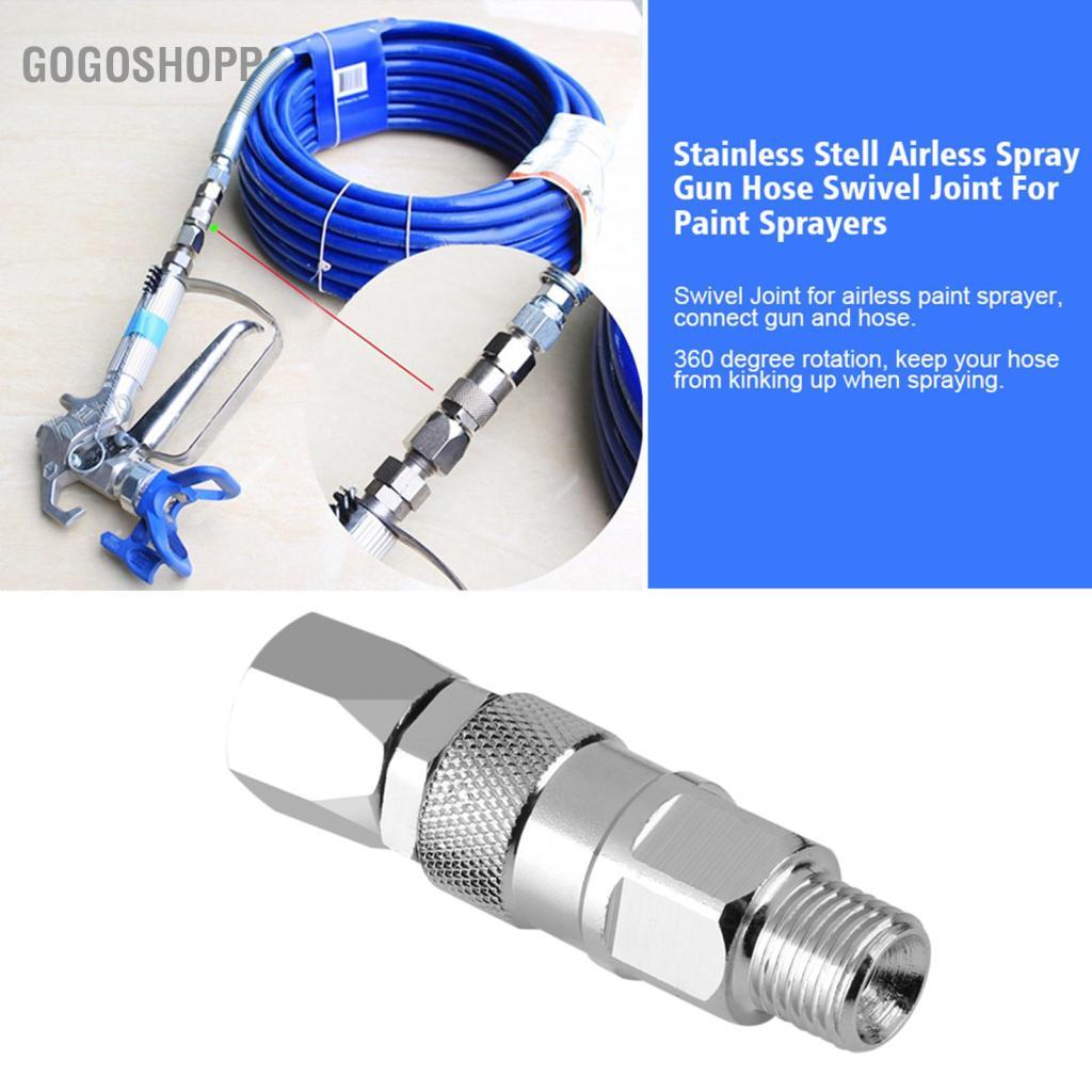 Gogoshopp Súng phun áp lực cao 1/4 inch bằng thép không gỉ Khớp xoay cho máy phun sơn