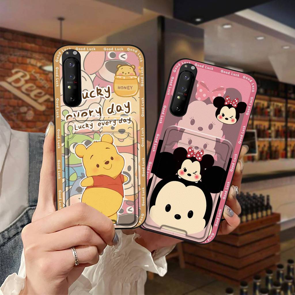 Ốp Lưng TPU Cho Sony Xperia 1 II, bọc toàn bộ, silicon hoạt hình, túi đựng thẻ, bảo vệ chống va đập, chống bụi, dễ thương, thiết kế thời trang