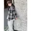 6815 Runaway Shop Xuân Thu Bé Trai Bé Gái Lớn Trẻ Em Cổ Điển Kẻ Sọc Áo Sơ Mi Dài Tay Phiên Bản Hàn Quốc Áo Sơ Mi
