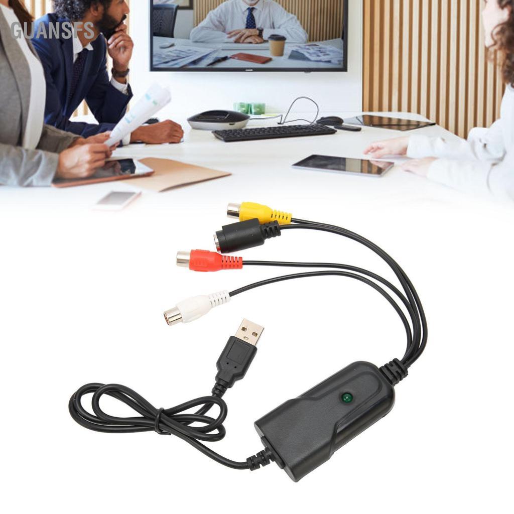 Guansfs Thiết bị thẻ chuyển đổi âm thanh guansfs sang USB Chi tiết rõ ràng 2.6ft Plug and Play VHS DV VCR Hi8 DVD Digital Compact cho PC