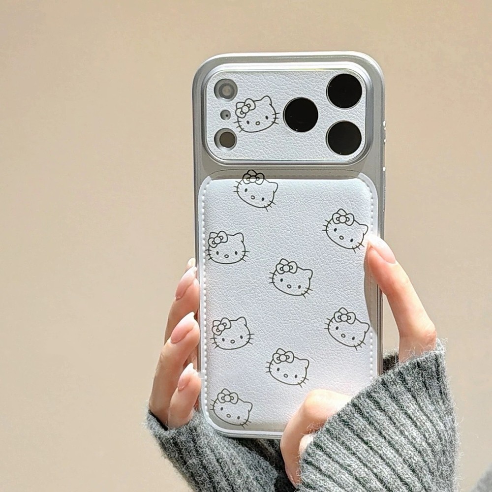 Ốp Điện Thoại Da Line Cat Bulge Cho iPhone 17 Pro Max 16 15 14 13 Vỏ Bảo Vệ Chống Sốc