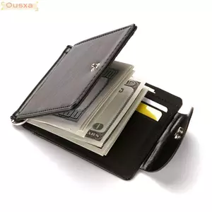 Ví da ngắn OUSXA Túi ly hợp bằng da PU dành cho doanh nhân Hộp đựng thẻ ID