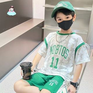 Bộ đồ bóng rổ cho bé trai – áo + quần thể thao thoáng mát nhanh khô năng động mùa hè