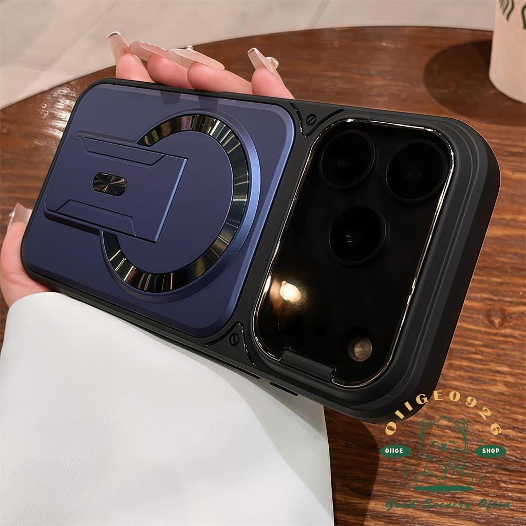 【 Ốp lưng iPhone17 】 Túi khí chống rơi Giá đỡ cảm giác da Vỏ điện thoại từ tính iphone17 Pro Max 16 15 14 13 12 11 cho vỏ iPhone Vỏ mềm silicon TPU chống sốc