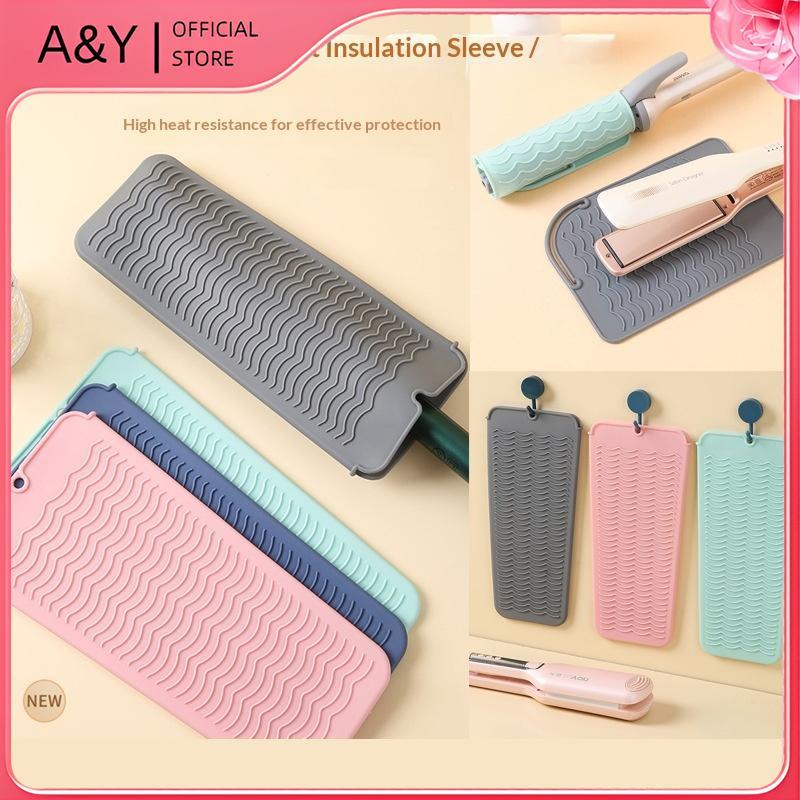 A & Y 1 Cái Silicon Chịu Nhiệt Miếng Lót Túi Bảo Quản Thảm Cách Nhiệt Cho Máy Kéo Tóc Uốn Nhiệt Sti Curler Cover.