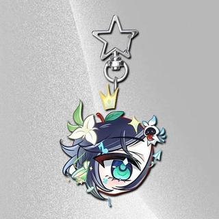 Game Genshin Impact Venti Neuvillette Flins Cosplay Keychain Kawaii Acrylic Keyring Key Chain Bag Ornament Decoration Pr