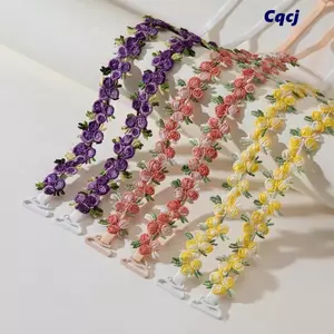 Dây đeo áo ngực hoa CQCJ, Dây đeo vai có thể tháo rời có thể điều chỉnh, Dây đeo đồ lót bằng vải Polyester mềm mại Dây đeo thắt lưng Váy dự tiệc cưới
