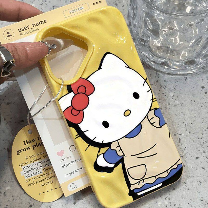 Gấp Vintage Hoạt Hình Thời Trang Anime Cat Họa Tiết Sóng Mềm Ốp Lưng Điện Thoại iPhone 17 16 15 14 13 12 11 Pro Max 14 15 16 Plus iPhone AIR Vỏ Chống Sốc