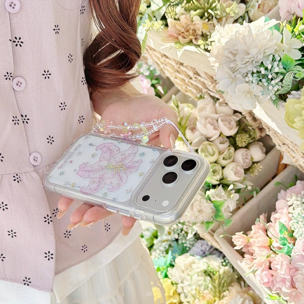 Ốp Lưng Cứng Trong Suốt Tương Thích Với iPhone 13 14 14Pro 14ProMax 15 15Pro 15ProMax 16 16Pro 16ProMax 17 17Pro 17ProMax Ốp Họa Tiết Hoa Lily