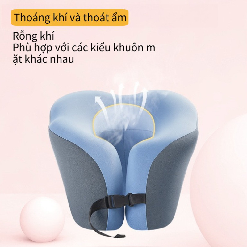 Gối Chữ U Kê Cổ Cao Su Non - Gối Cổ Công Thái Học, Hỗ Trợ Ngủ Văn Phòng & Du Lịch, Giảm Mỏi Cổ, Có Hộp Đựng Gọn
