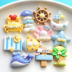 Set Charm Biển Mùa Hè Pastel Ốc Sao Biển Cá Voi Cây Dừa Ngọt Ngào Dễ Thương Phong Cách Hải Dương Trang Trí DIY Xinh Xắn