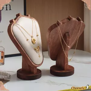 Đạo cụ trưng bày CHEESELY, Màn hình vòng cổ triển lãm bằng gỗ thô, Quà tặng Giá đựng đồ trang sức bằng gỗ sang trọng nhẹ